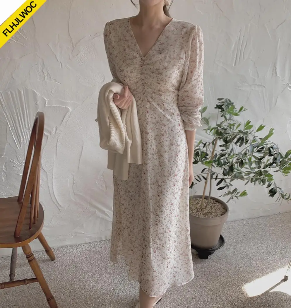 South Korea Chic Dress Women Long Sleeve Japan Style Retro Vintage Floral Print Lace-Up Draped Long Dresses Feminine Vestidos
South Korea Chic Dress Women Long Sleeve Japan Style Retro Vintage Floral Print Lace-Up Draped Long Dresses Feminine Vestidos