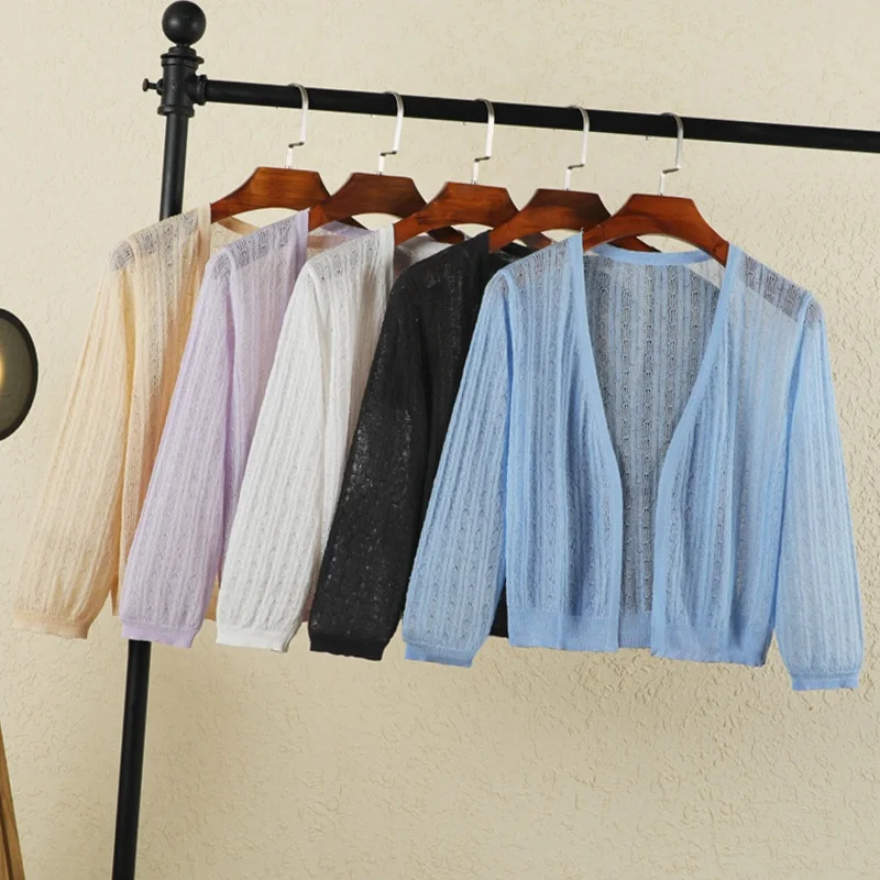 Summer Cardigan Women V-neck Female Korean Fashion Style Long Sleeve Top Cropped Girls Knitted Ladies Sweaters Women's Coat Cute
Summer Cardigan Women V-neck Female Korean Fashion Style Long Sleeve Top Cropped Girls Knitted Ladies Sweaters Women's Coat Cute