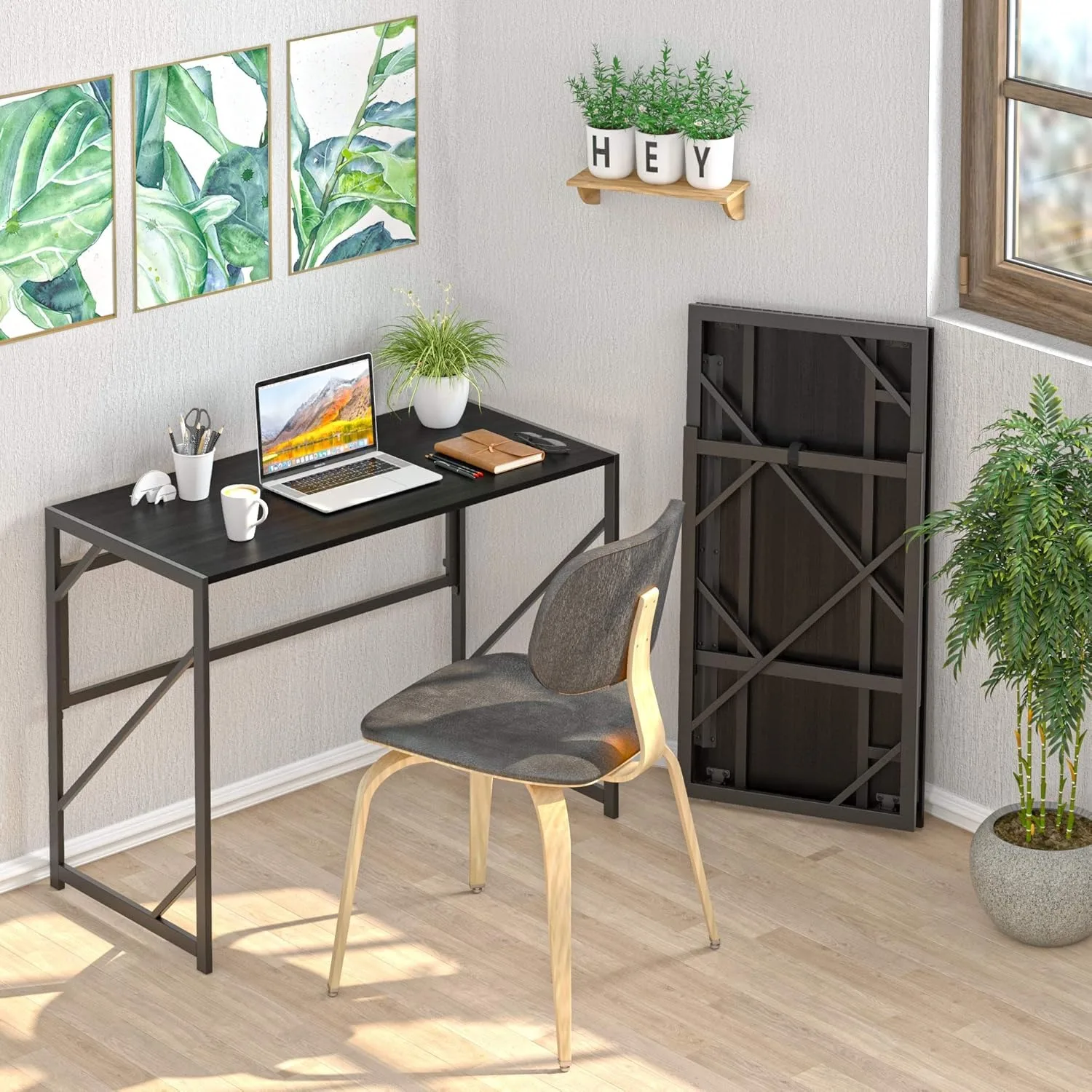 Folding Desk Writing Computer Desk for Home Office, No-Assembly Study Office Desk Foldable Table for Small Spaces
Folding Desk Writing Computer Desk for Home Office, No-Assembly Study Office Desk Foldable Table for Small Spaces