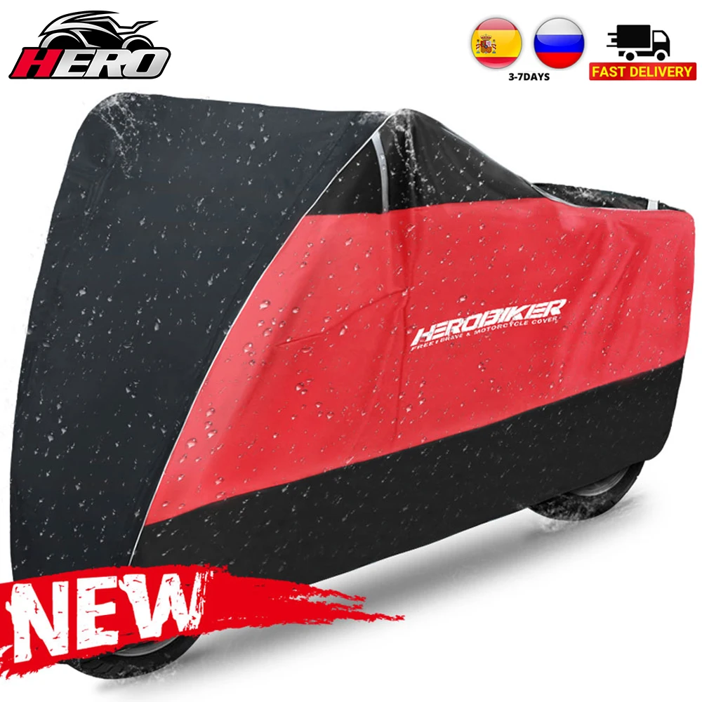 HEROBIKER Moto Black Red Motorcycle cover universal Outdoor UV Protector Scooter All Season waterproof Bike Rain Dustproof
HEROBIKER Moto Black Red Motorcycle cover universal Outdoor UV Protector Scooter All Season waterproof Bike Rain Dustproof