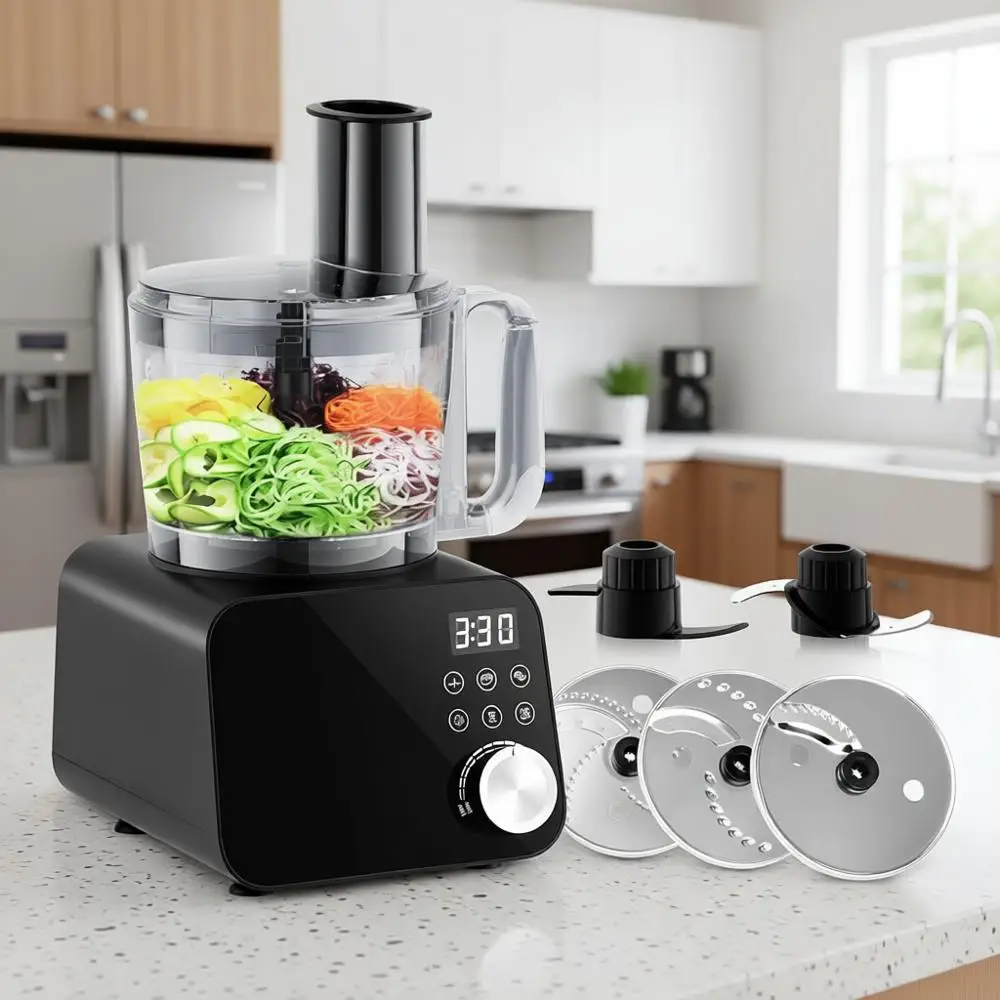 600-Watt 6-Function Electric Vegetable Chopper: Chop, Mince, Dice, Shred, Slice & Mix Dough with 12-Cup Bowl & Food Chute
600-Watt 6-Function Electric Vegetable Chopper: Chop, Mince, Dice, Shred, Slice & Mix Dough with 12-Cup Bowl & Food Chute
