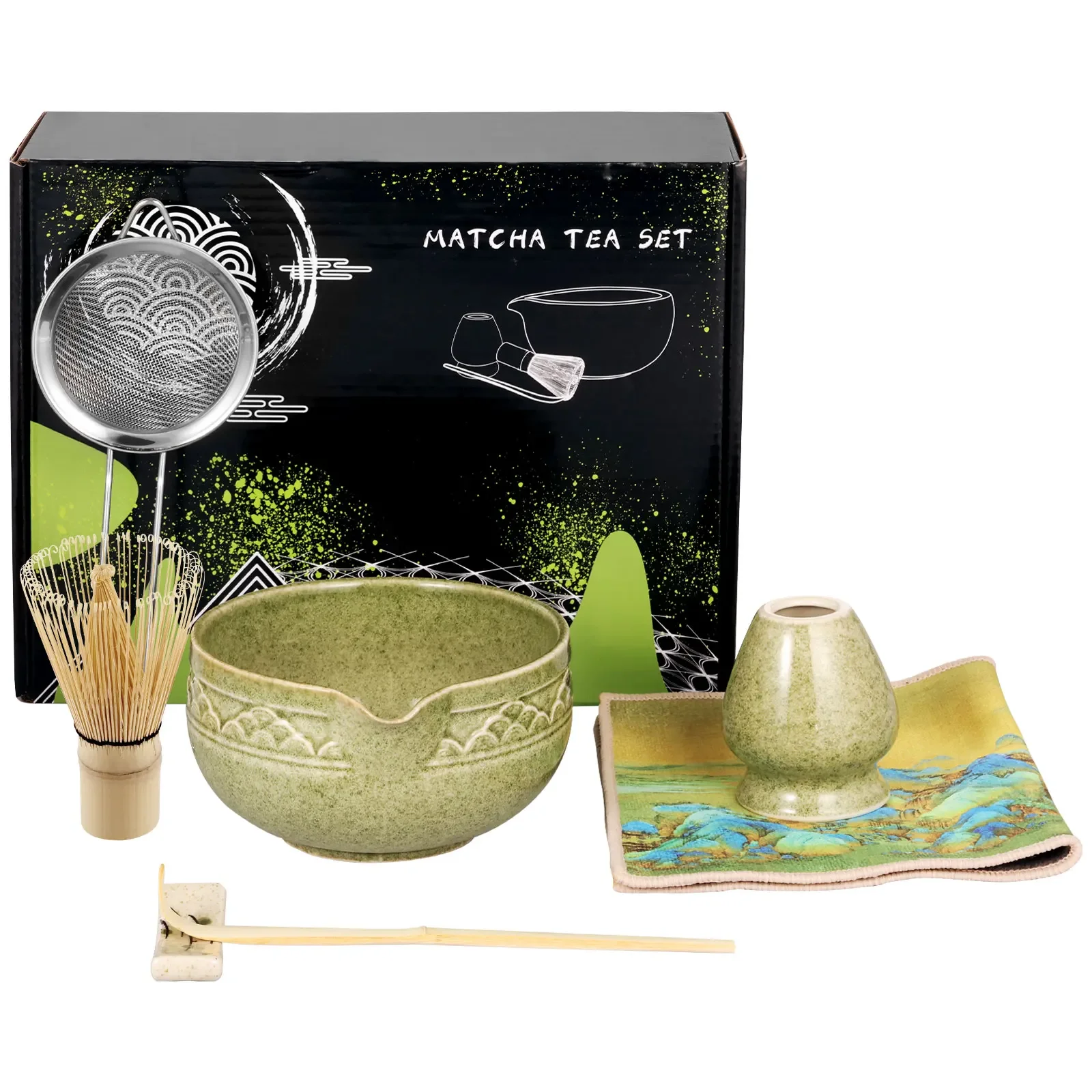 New 7Pcs Ceramic Handmade Matcha Whisk Tea Towel Set for Home Temperature Resistant Matcha Bowl Scoop Set Tea Making Tools
New 7Pcs Ceramic Handmade Matcha Whisk Tea Towel Set for Home Temperature Resistant Matcha Bowl Scoop Set Tea Making Tools