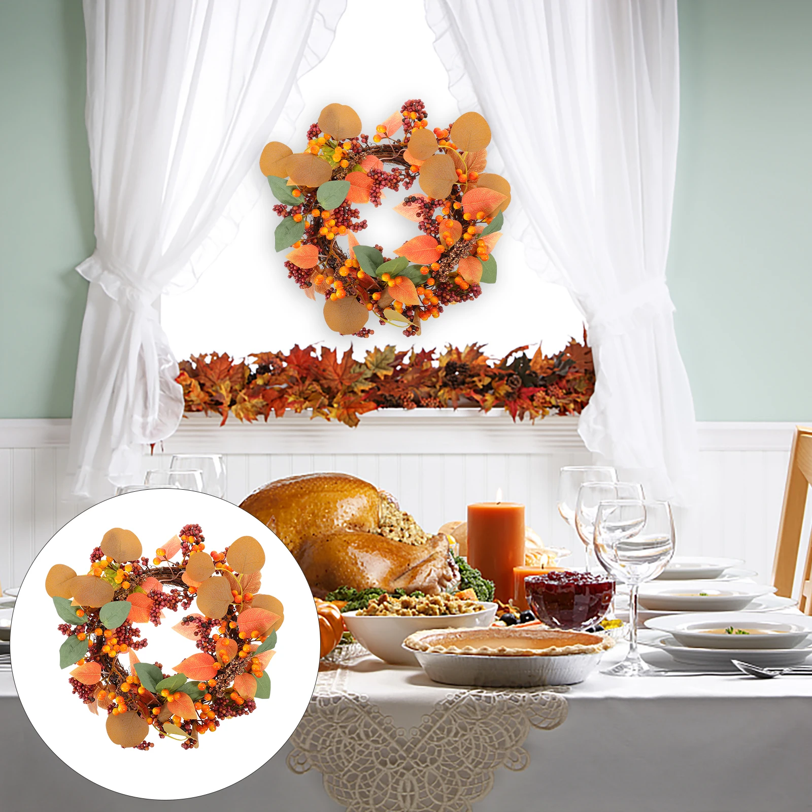Thanksgiving Wreath Red Harvest Decor Artificial Plastic Harvest Festival Wreath Home Door Hanging nament
Thanksgiving Wreath Red Harvest Decor Artificial Plastic Harvest Festival Wreath Home Door Hanging nament