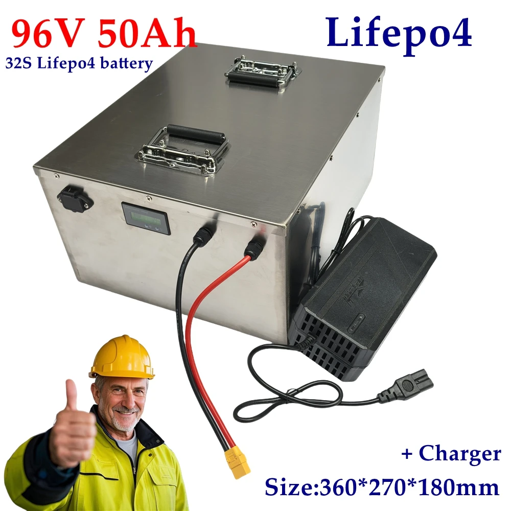lithium 96v 50Ah Lifepo4 battery pack BMS 32S 102V for AGV inverter vehicle scooter Motorcycle 8000W Forklift + 5A charger
lithium 96v 50Ah Lifepo4 battery pack BMS 32S 102V for AGV inverter vehicle scooter Motorcycle 8000W Forklift + 5A charger