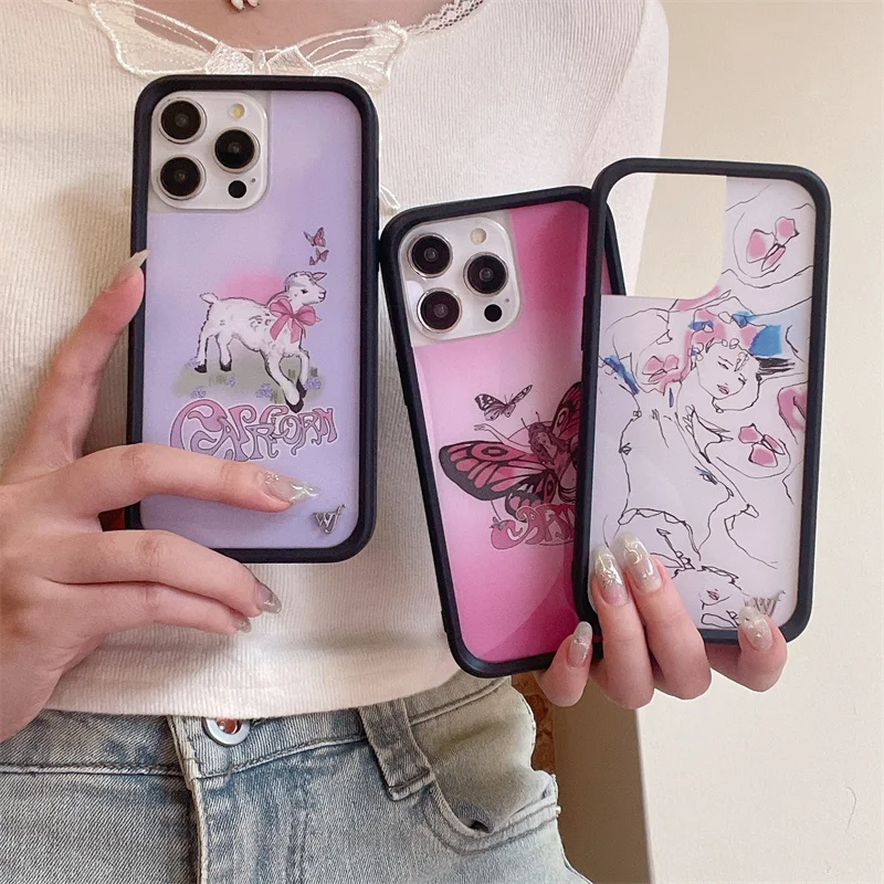 Wildflower Luxury Painting Cute Pink Line Girl Phone Case for iPhone 15 14 13 16 Pro Max WF Cartoon Lovely Butterfly Sheep Cover
Wildflower Luxury Painting Cute Pink Line Girl Phone Case for iPhone 15 14 13 16 Pro Max WF Cartoon Lovely Butterfly Sheep Cover