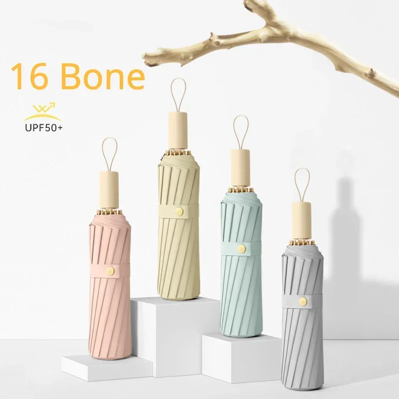 Solid Color UV Umbrella for Women, Sun UV UPF50 + Protection, Large 16 Bone 3 Folding Windproof Rain Umbrellas
Solid Color UV Umbrella for Women, Sun UV UPF50 + Protection, Large 16 Bone 3 Folding Windproof Rain Umbrellas