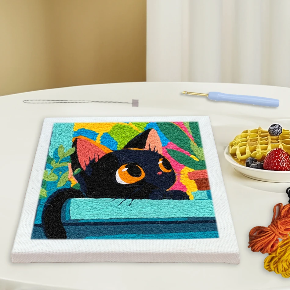 Needle Punch Kit Handmade Beginner Embroidery Kit Animal Black Cat Embroidery Punch Needle Kit For Adults Diy Craft Kits
Needle Punch Kit Handmade Beginner Embroidery Kit Animal Black Cat Embroidery Punch Needle Kit For Adults Diy Craft Kits