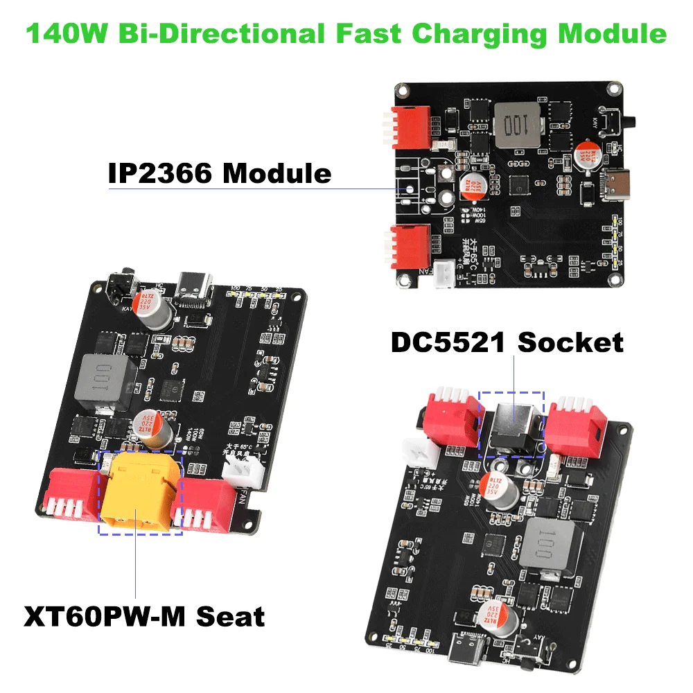 IP2366 PD3.1 Двунаправленная плата быстрой зарядки 140 Вт, 2S-6S Li-ion/Lifepo4 BMS, QC3.0+/FCP/AFC/SCP, быстрое зарядное устройство Type-C 28 В 5 А
IP2366 PD3.1 Двунаправленная плата быстрой зарядки 140 Вт, 2S-6S Li-ion/Lifepo4 BMS, QC3.0+/FCP/AFC/SCP, быстрое зарядное устройство Type-C 28 В 5 А