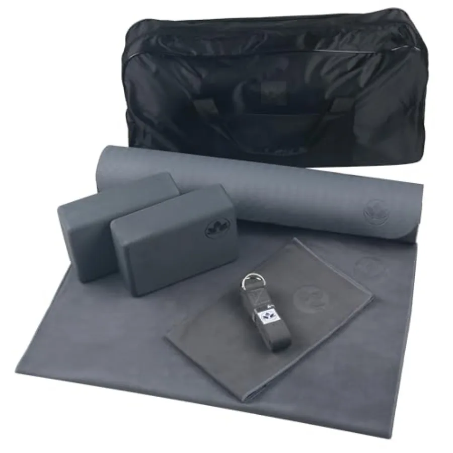 - 7 Piece Yoga Kit for Women and Men, 6mm Cushioned Mat, 2 Blocks, Strap, Mat and Hand Towels and Carrying Bag - Starter Yoga S
- 7 Piece Yoga Kit for Women and Men, 6mm Cushioned Mat, 2 Blocks, Strap, Mat and Hand Towels and Carrying Bag - Starter Yoga S