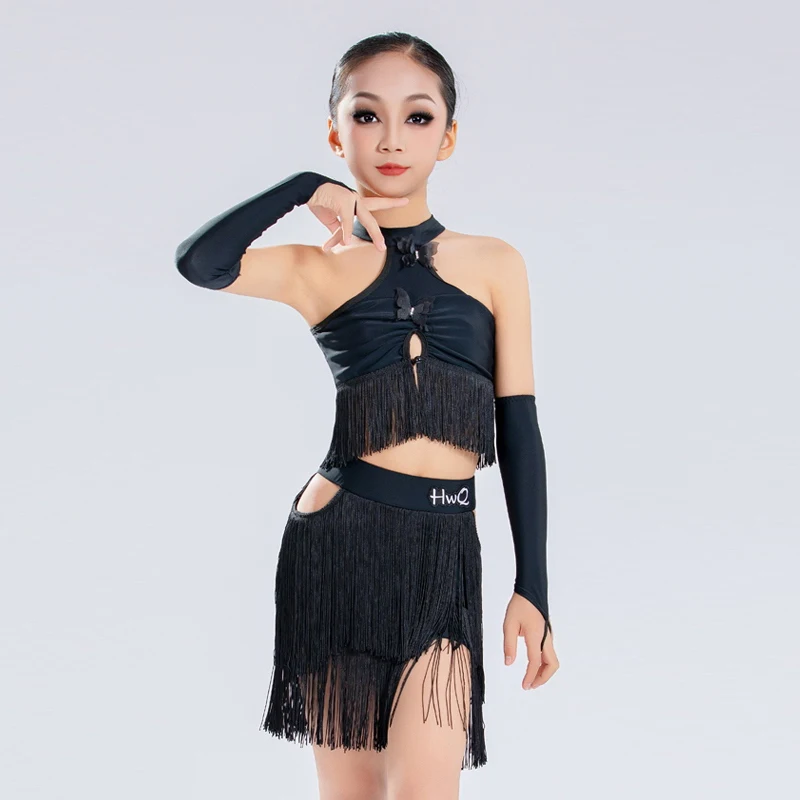 Latin Dance Costume Girls Dance Performance Clothes Children Dancing Tassels Skirt Set Black Red Dancewear Training Suit XH2887
Latin Dance Costume Girls Dance Performance Clothes Children Dancing Tassels Skirt Set Black Red Dancewear Training Suit XH2887