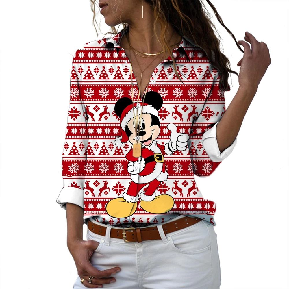 Christmas new arrival Mickey Minnie cartoon pattern fashion street Harajuku women's long-sleeved lapel personality casual shirt
Christmas new arrival Mickey Minnie cartoon pattern fashion street Harajuku women's long-sleeved lapel personality casual shirt