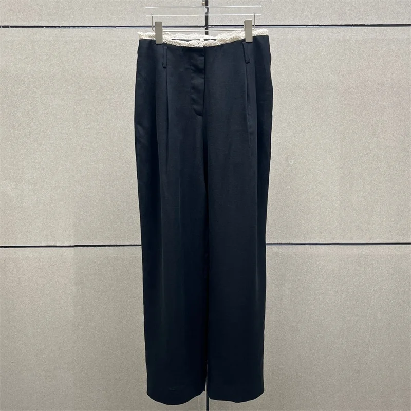 Women's pants New lace spliced straight leg pants for summer 2026 Low waist slim fit women's suit pants Hemp blend casual pants
Women's pants New lace spliced straight leg pants for summer 2026 Low waist slim fit women's suit pants Hemp blend casual pants