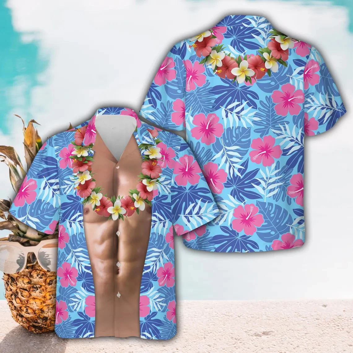 Mens Novelty Fake Chest Hair Hawaiian Shirt Tropical Hibiscus Print Short Sleeve Casual Aloha Shirts For Vacation Party Gag Wear
Mens Novelty Fake Chest Hair Hawaiian Shirt Tropical Hibiscus Print Short Sleeve Casual Aloha Shirts For Vacation Party Gag Wear