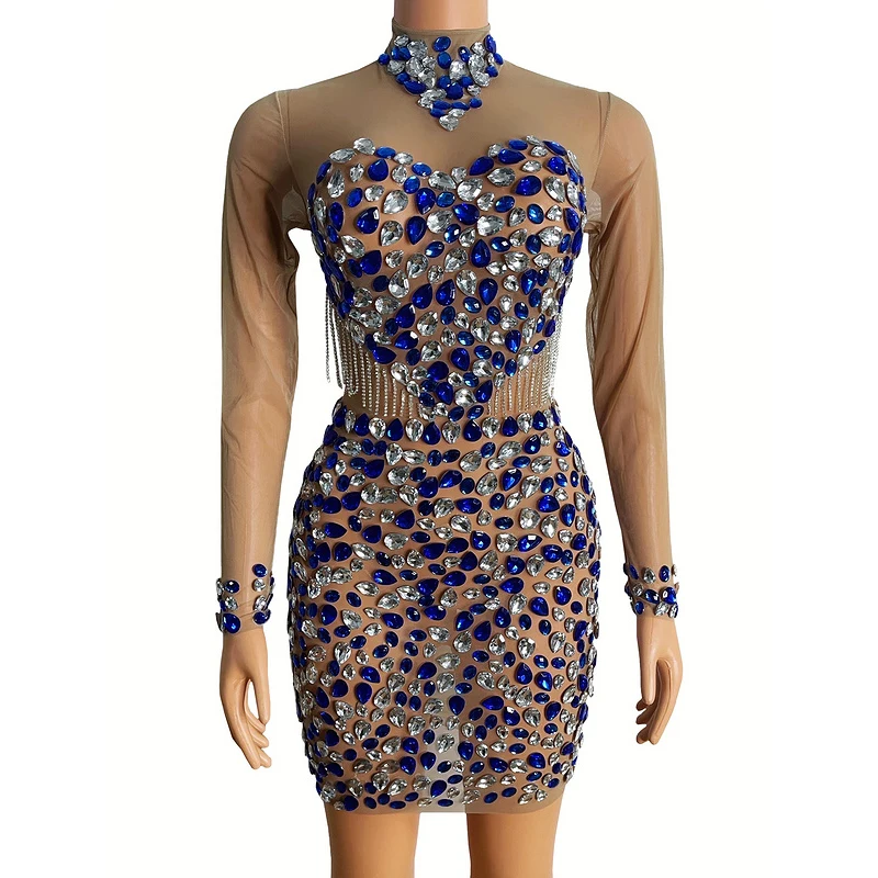 Blue Rhinestone Love Dress Birthday Celebrate Heart diamond Party Show Wear Women Dancer Show Club Dress
Blue Rhinestone Love Dress Birthday Celebrate Heart diamond Party Show Wear Women Dancer Show Club Dress