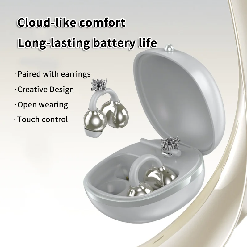 Ear Clip Bluetooth Earphone Replaceable Clip On Earrings IPX5 Waterproof Touch Control Shining Eye-catching Creative Design
Ear Clip Bluetooth Earphone Replaceable Clip On Earrings IPX5 Waterproof Touch Control Shining Eye-catching Creative Design