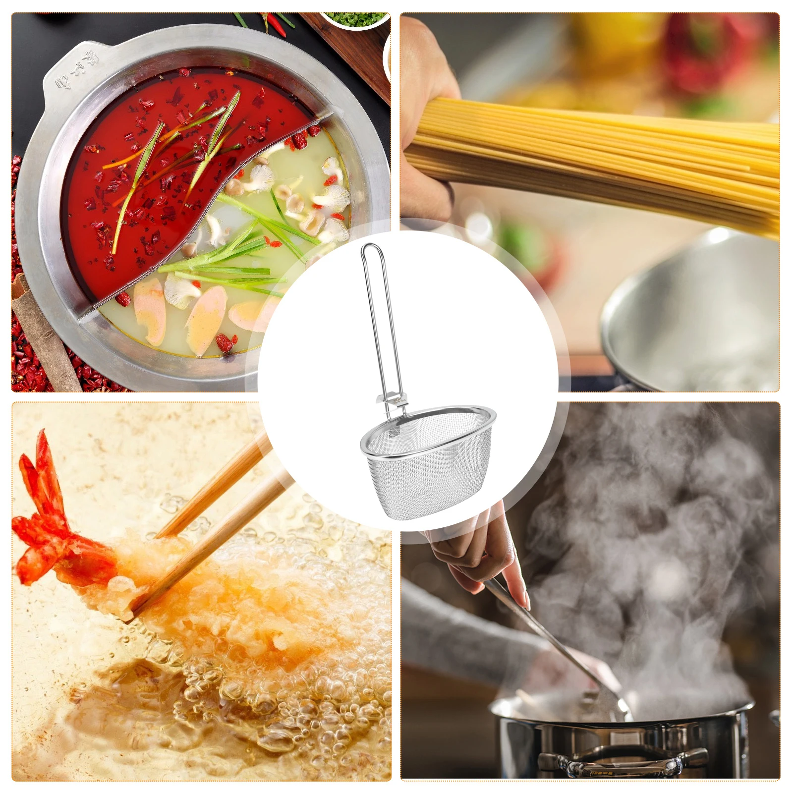 Stainless Steel Fine Mesh Strainer Spoon High Grade Rust Proof Kitchen Gadgets Hot Pot Food Strainers Cooking Fry Steam
Stainless Steel Fine Mesh Strainer Spoon High Grade Rust Proof Kitchen Gadgets Hot Pot Food Strainers Cooking Fry Steam