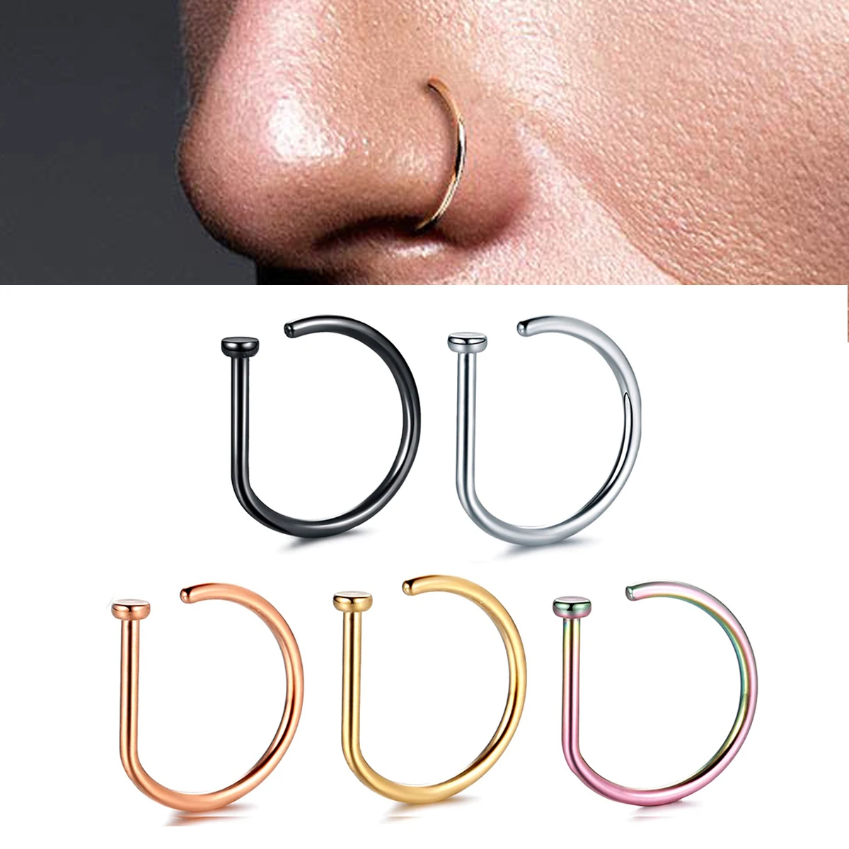 Fake Nose Ring Hoop Lip Labret Ring for Women Non Pierce Hoop Nose Ring Septum Hoop Ring Tragus Rook Ring Non Piercing Jewelry
Fake Nose Ring Hoop Lip Labret Ring for Women Non Pierce Hoop Nose Ring Septum Hoop Ring Tragus Rook Ring Non Piercing Jewelry