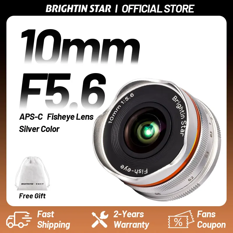 Brightin Star 10mm F5.6 Silver 172° Wide Angle APS-C Mirrorless DSLR Lens for Olympus M4/3 Canon EOS R Sony E Nikon Z Fuji XF
Brightin Star 10mm F5.6 Silver 172° Wide Angle APS-C Mirrorless DSLR Lens for Olympus M4/3 Canon EOS R Sony E Nikon Z Fuji XF