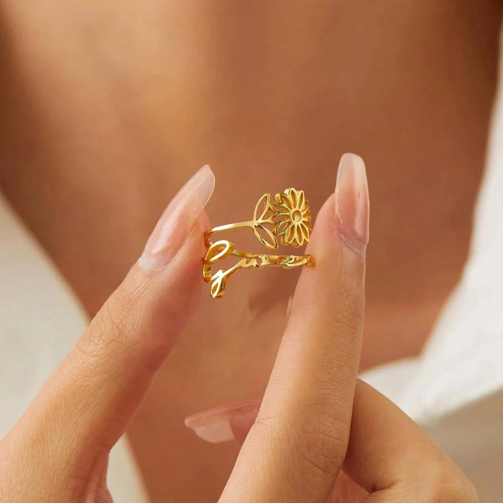 Custom Month Flower Name Rings For Women Personalized Stainless Steel Ring Jewelry Wedding Christmas Gifts
Custom Month Flower Name Rings For Women Personalized Stainless Steel Ring Jewelry Wedding Christmas Gifts