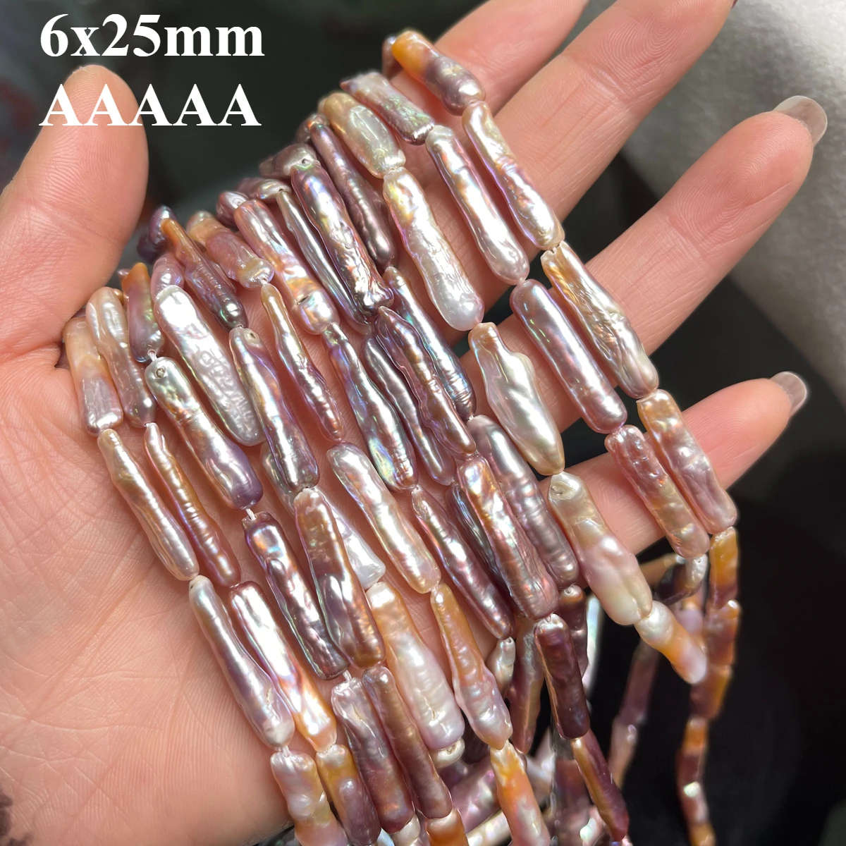 6x25mm5A Natural Freshwater Shimmering Purple Pearl Baroque Stripe Fine Bead Gift Jewelry Make DIY Necklace Bracelet Accessories
6x25mm5A Natural Freshwater Shimmering Purple Pearl Baroque Stripe Fine Bead Gift Jewelry Make DIY Necklace Bracelet Accessories