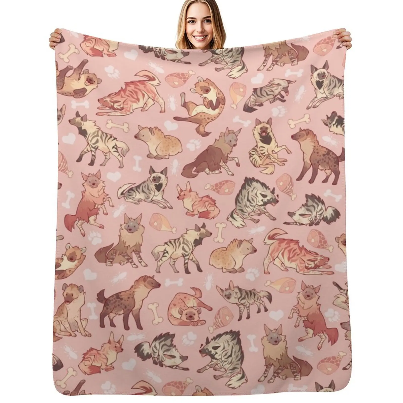 Hyenas in milky strawberry Throw Blanket Travel Size Cozy Blanket for Plane Train
Hyenas in milky strawberry Throw Blanket Travel Size Cozy Blanket for Plane Train