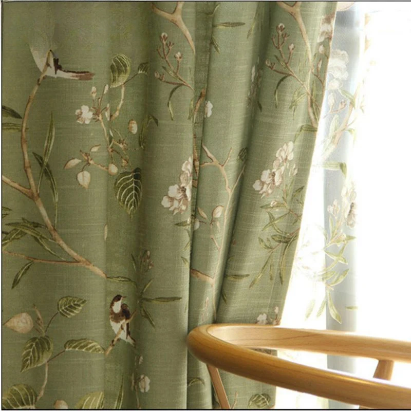 American Country Garden Cotton Linen Green Window Curtains For Living Room Birds Printed Bedroom Window Blackout Drapes WP145-40
American Country Garden Cotton Linen Green Window Curtains For Living Room Birds Printed Bedroom Window Blackout Drapes WP145-40