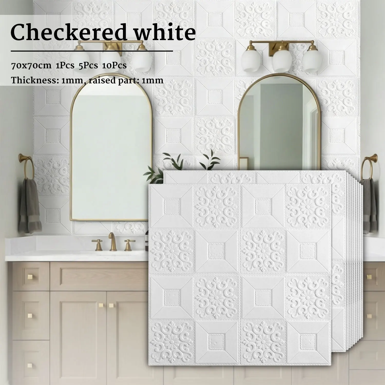1/5/10pcs 3D Wall Tile Sticker Foam Self-Adhesive Anti-Collision Wallpaper Waterproof for Kitchen Living Room Bathroom Corridor
1/5/10pcs 3D Wall Tile Sticker Foam Self-Adhesive Anti-Collision Wallpaper Waterproof for Kitchen Living Room Bathroom Corridor