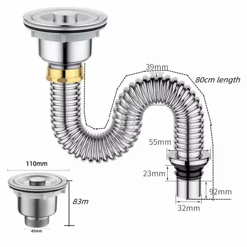 Stainless Steel Drain Filter Single Slot Universal Drain Pipe Strainer Anti-Clog for Kitchen Sink Laundry Tub Use
Stainless Steel Drain Filter Single Slot Universal Drain Pipe Strainer Anti-Clog for Kitchen Sink Laundry Tub Use