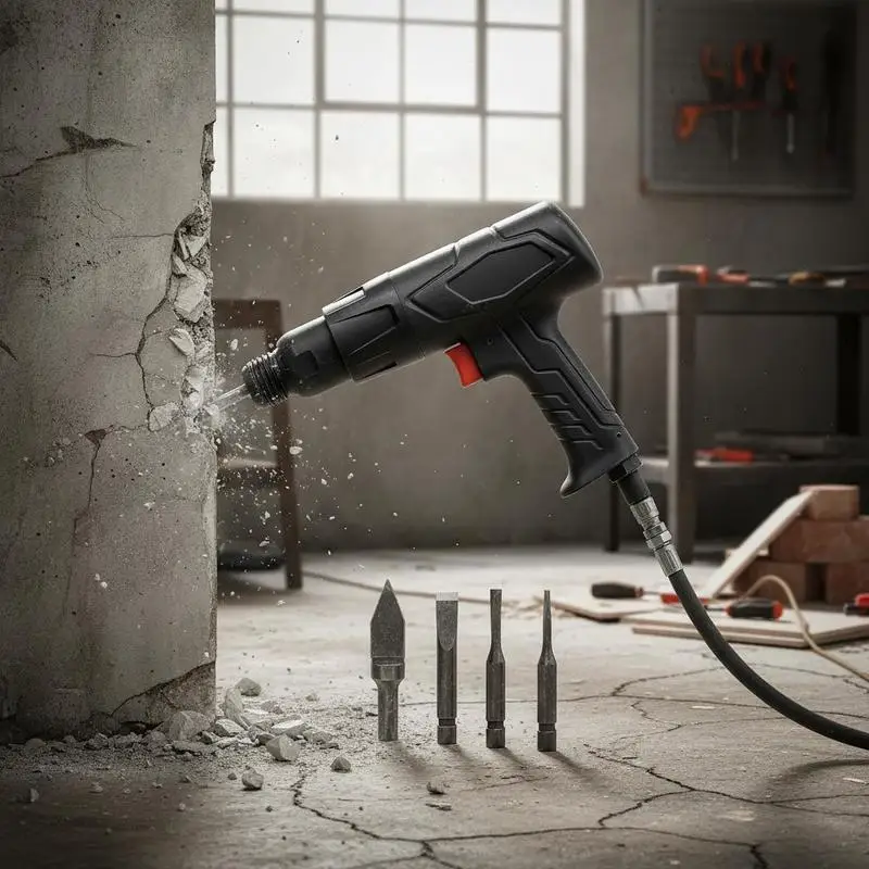 Pneumatic Shovel Tool 2500-2700BPM For Automotive Repair, Metal Fabrication, Masonry Demolition, 2.76-inch Stroke 4PCS 6.7" Chisels Pistol-Grip Compact Design Heavy Duty Long Barrel Construction Professional Grade Handheld Impact Kit
Pneumatic Shovel Tool 2500-2700BPM For Automotive Repair, Metal Fabrication, Masonry Demolition, 2.76-inch Stroke 4PCS 6.7" Chisels Pistol-Grip Compact Design Heavy Duty Long Barrel Construction Professional Grade Handheld Impact Kit