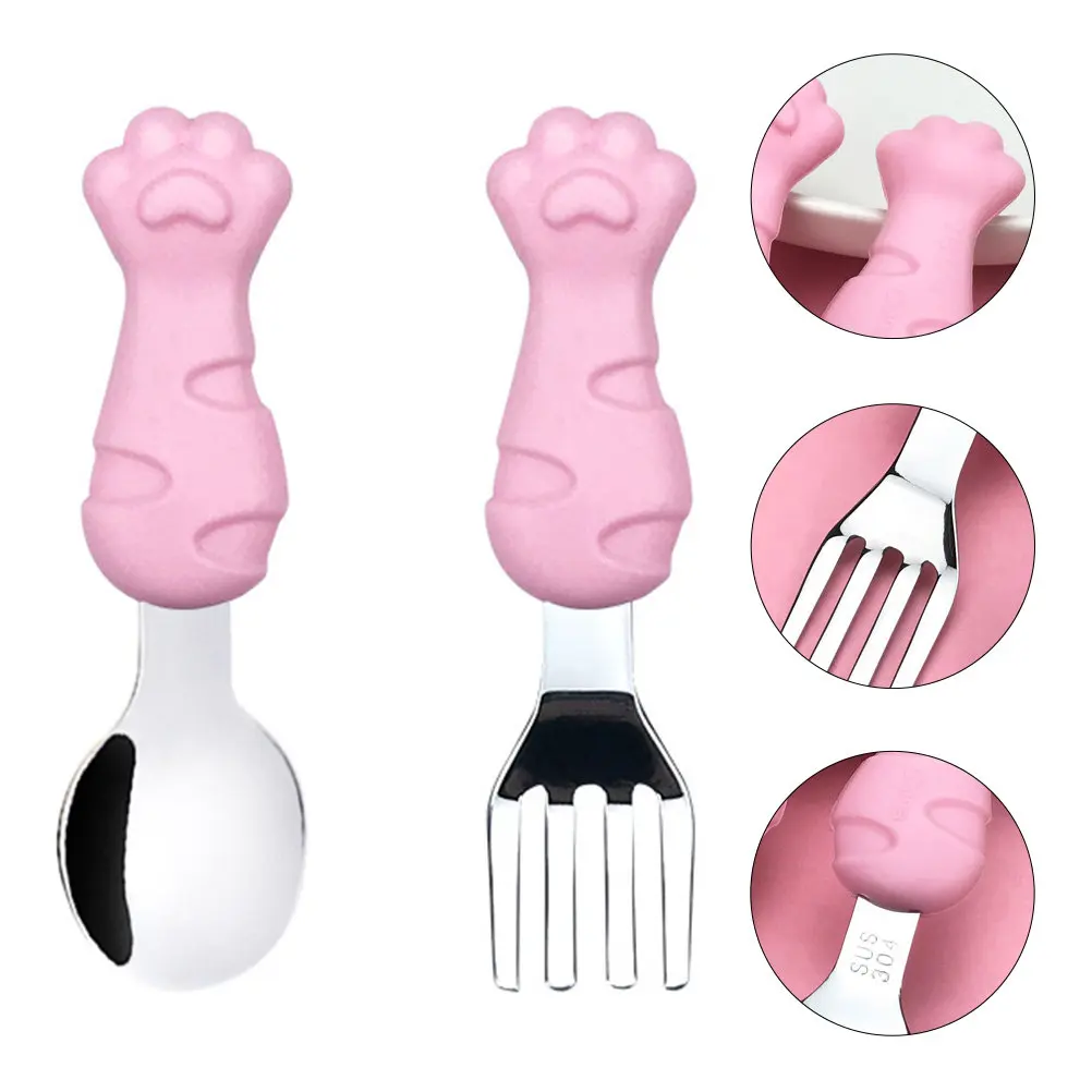 1Set Baby Feeding Fork Spoon Set Silicone Handle Stainless Steel Training Tableware Non-Slip Short Handle -Feeding
1Set Baby Feeding Fork Spoon Set Silicone Handle Stainless Steel Training Tableware Non-Slip Short Handle -Feeding