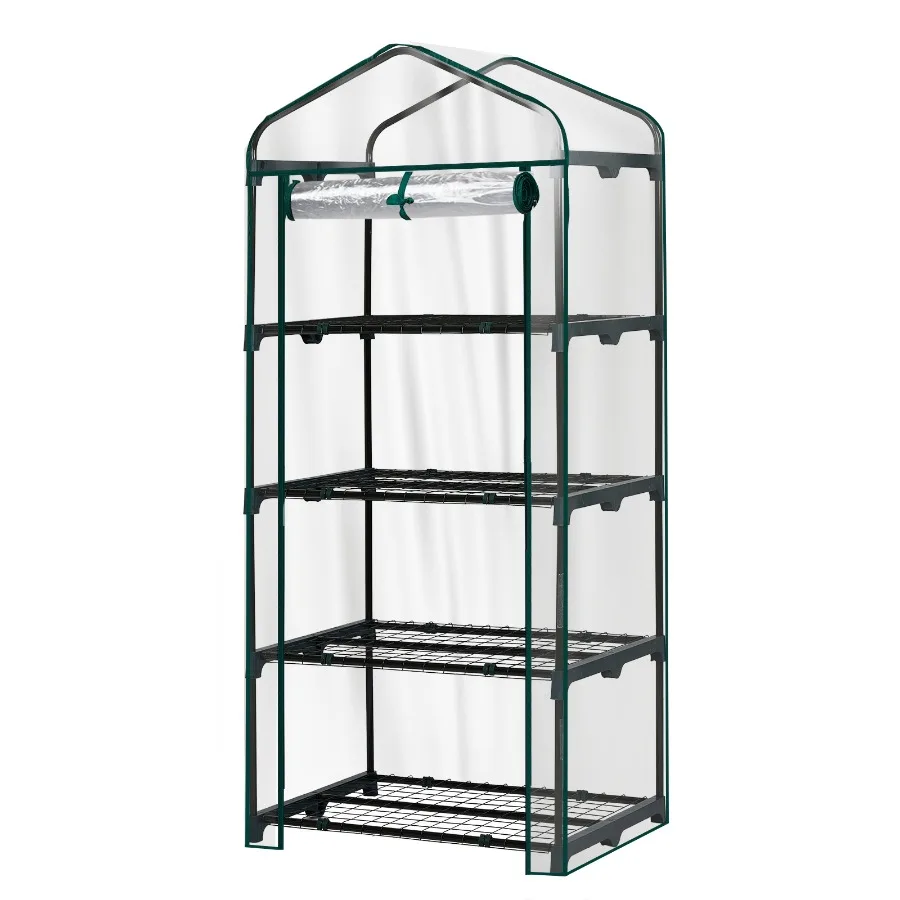 4 Tier Mini Greenhouse with PVC Cover and Roll-Up Zipper Door, Portable Waterproof Greenhouse for Garden Backyard, 27" x 19" x
4 Tier Mini Greenhouse with PVC Cover and Roll-Up Zipper Door, Portable Waterproof Greenhouse for Garden Backyard, 27" x 19" x