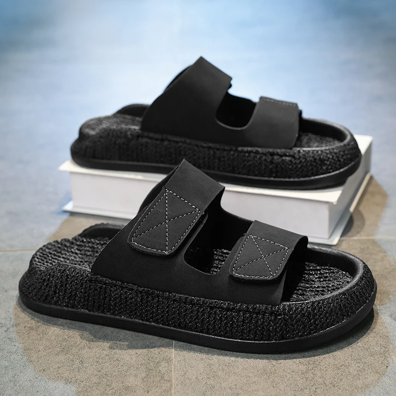 Men's Summer Outdoor Slip-On Soft Bottom Woven Sandals Anti-Slip Deodorant Sports Flat Heel Rubber Outsole Casual Slipper
Men's Summer Outdoor Slip-On Soft Bottom Woven Sandals Anti-Slip Deodorant Sports Flat Heel Rubber Outsole Casual Slipper