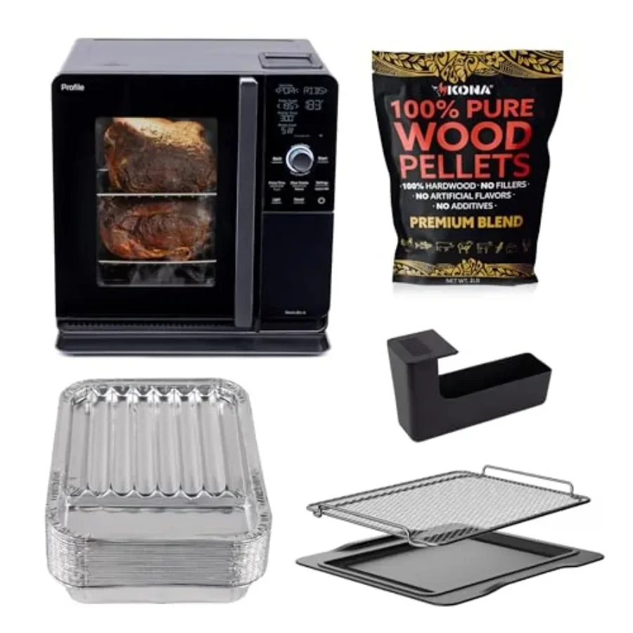 Indoor pellet smoker bundle for home use, stainless steel with carbon black finish, includes 4x1lb pellets, strainer, 20 drip p
Indoor pellet smoker bundle for home use, stainless steel with carbon black finish, includes 4x1lb pellets, strainer, 20 drip p
