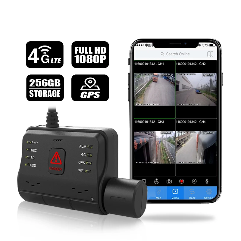 4 Channel Car Black Box Camera Live Video Recorder 1080P HD Mobile DVR GPS Tracking Truck Fleet Dash Cam
4 Channel Car Black Box Camera Live Video Recorder 1080P HD Mobile DVR GPS Tracking Truck Fleet Dash Cam
