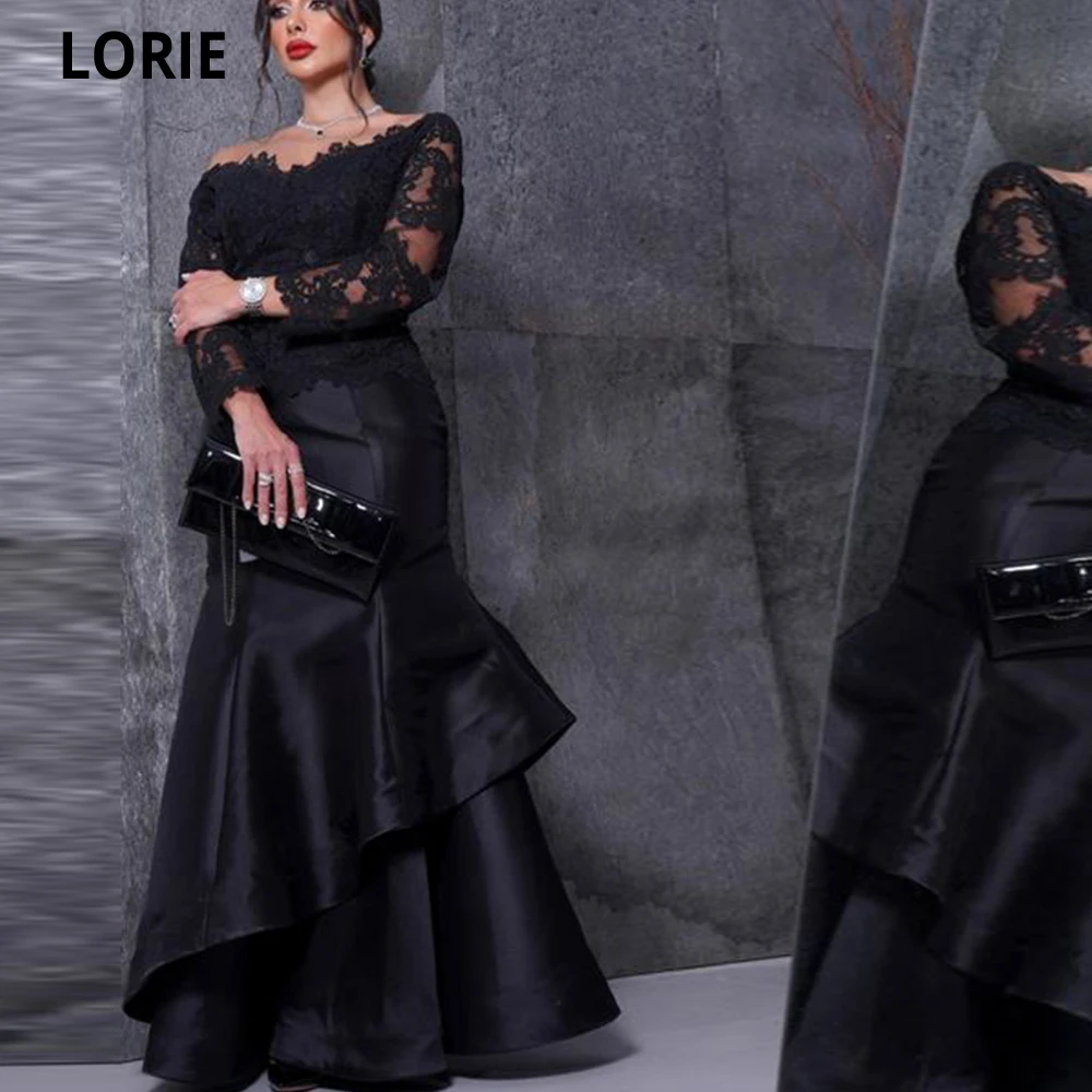 LORIE Luxury Black Satin Elegant Long Evening Dresses Mermaid Strapless Party Gown Vestido Saudi Arabric For Women Floor Length
LORIE Luxury Black Satin Elegant Long Evening Dresses Mermaid Strapless Party Gown Vestido Saudi Arabric For Women Floor Length