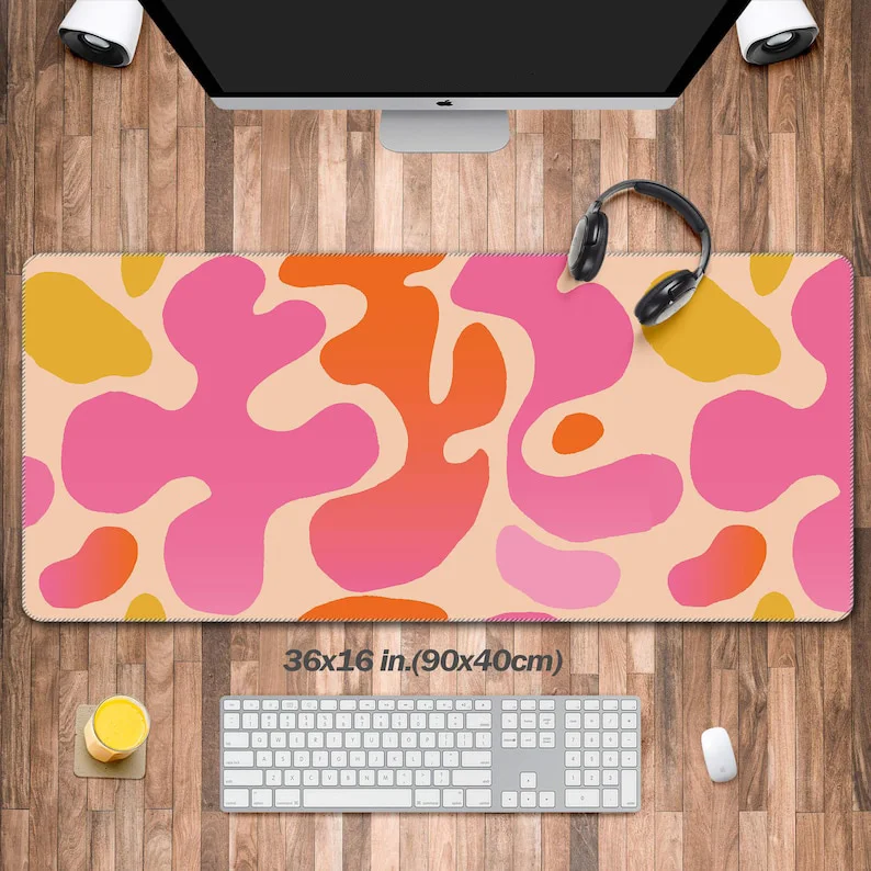Pink Desk Pad, Large Modern Abstract XXL Mouse Pad, Cute Desk Keyboard Mat, Desk Accessories for Women, Office Decoration
Pink Desk Pad, Large Modern Abstract XXL Mouse Pad, Cute Desk Keyboard Mat, Desk Accessories for Women, Office Decoration