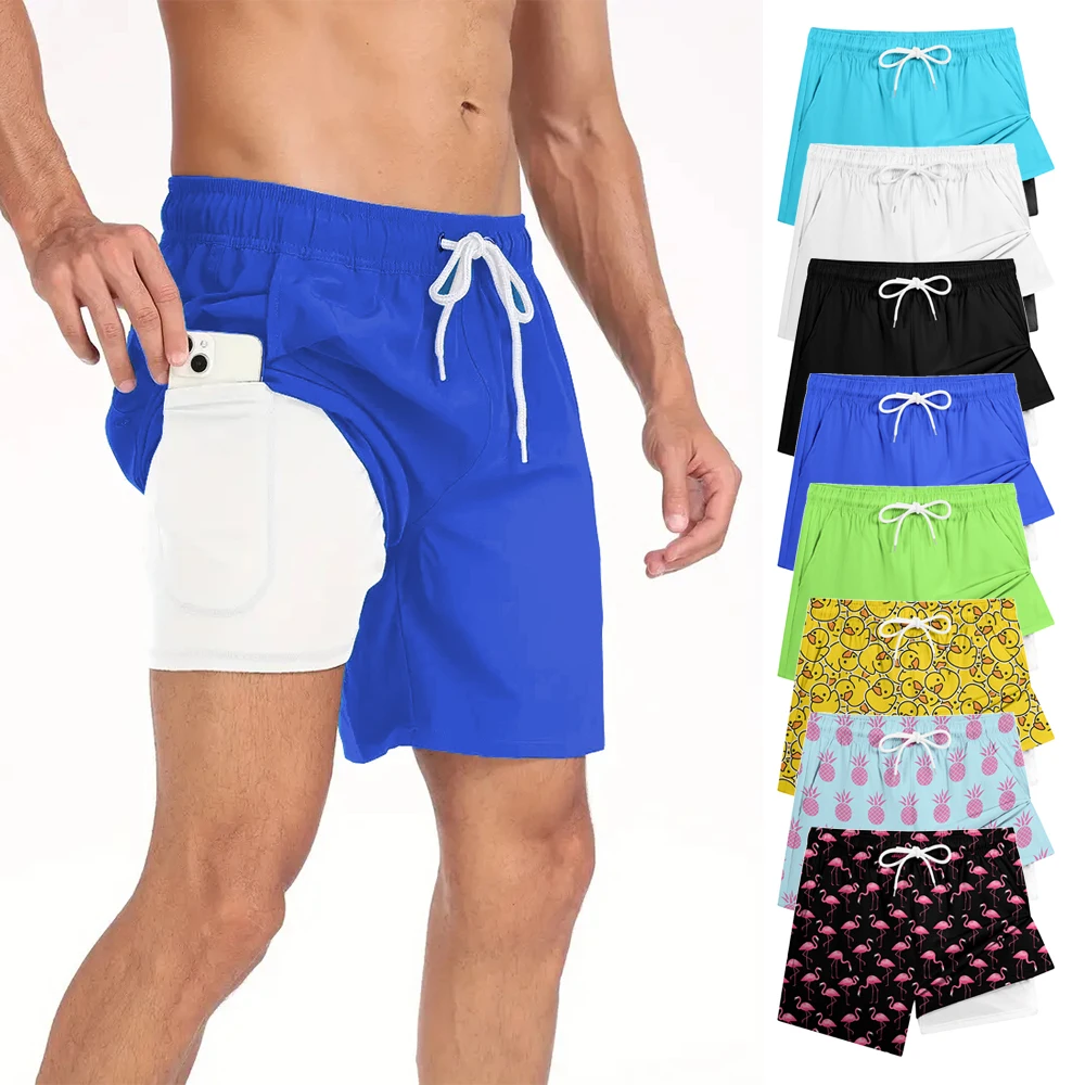 Мужские летние быстросохнущие пляжные шорты, дышащие, с компрессионной подкладкой и карманом для телефона, эластичной резинкой на талии, доступны несколько цветов
Мужские летние быстросохнущие пляжные шорты, дышащие, с компрессионной подкладкой и карманом для телефона, эластичной резинкой на талии, доступны несколько цветов