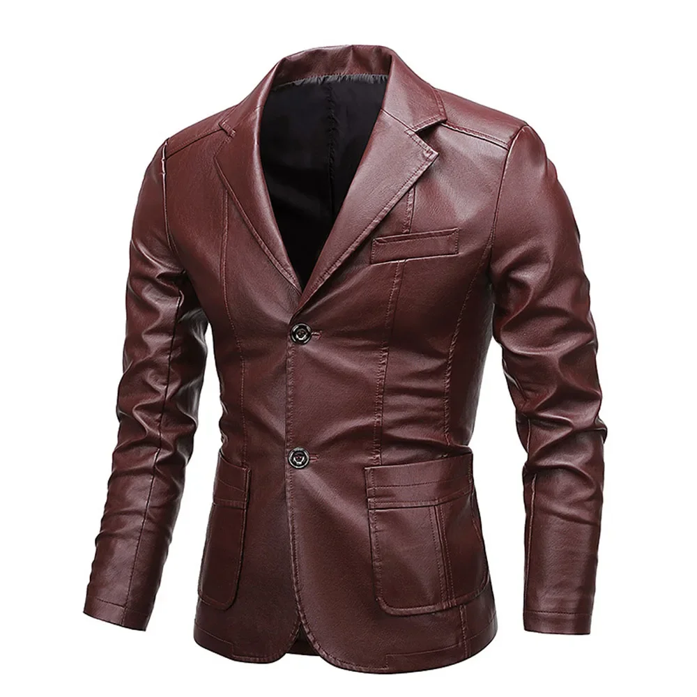 Mens Brand Design PU Leather Jackets for Men Autumn Jacket Biker Motocycle Jacket Slim Fit Button Turn Down Collar Business Coat
Mens Brand Design PU Leather Jackets for Men Autumn Jacket Biker Motocycle Jacket Slim Fit Button Turn Down Collar Business Coat