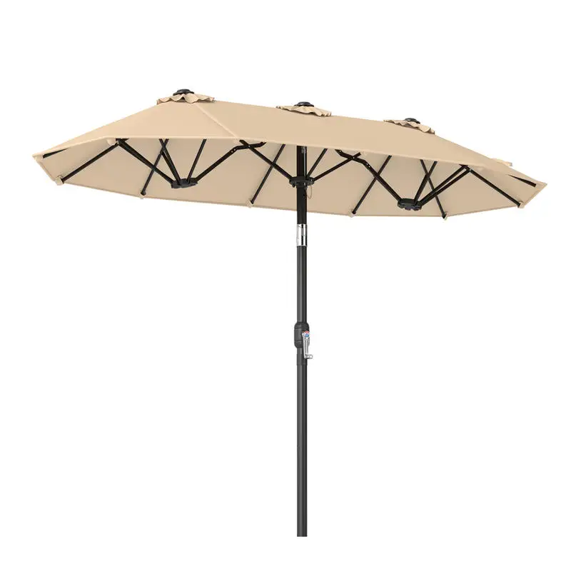 Double-Sided Patio Umbrella with Push Button Tilt Crank Handle-Beige
Double-Sided Patio Umbrella with Push Button Tilt Crank Handle-Beige