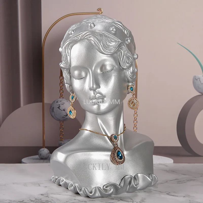 New Resin Necklace Earrings Holder Mannequin Bust Stand Model Shop Jewelry Display Organizer For Young Lady's Head
New Resin Necklace Earrings Holder Mannequin Bust Stand Model Shop Jewelry Display Organizer For Young Lady's Head