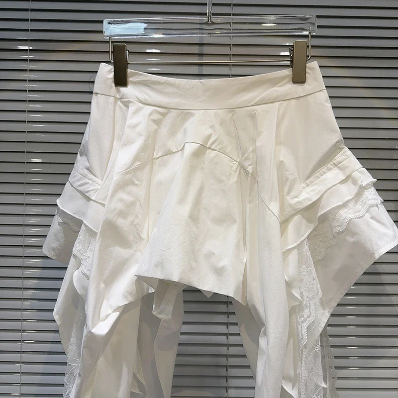 Spring New Women's Fashion White Irregular Lace Ribbon Short Skirts Trendy High Waist Casual Skirt Female
Spring New Women's Fashion White Irregular Lace Ribbon Short Skirts Trendy High Waist Casual Skirt Female