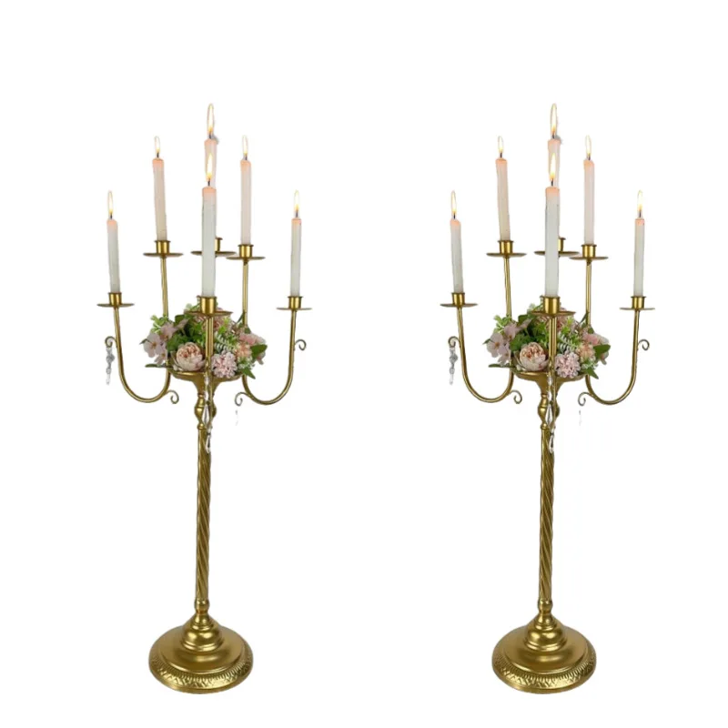 European style gold candlestick multi-head crystal pendant candle cup wedding table center decoration window display
European style gold candlestick multi-head crystal pendant candle cup wedding table center decoration window display