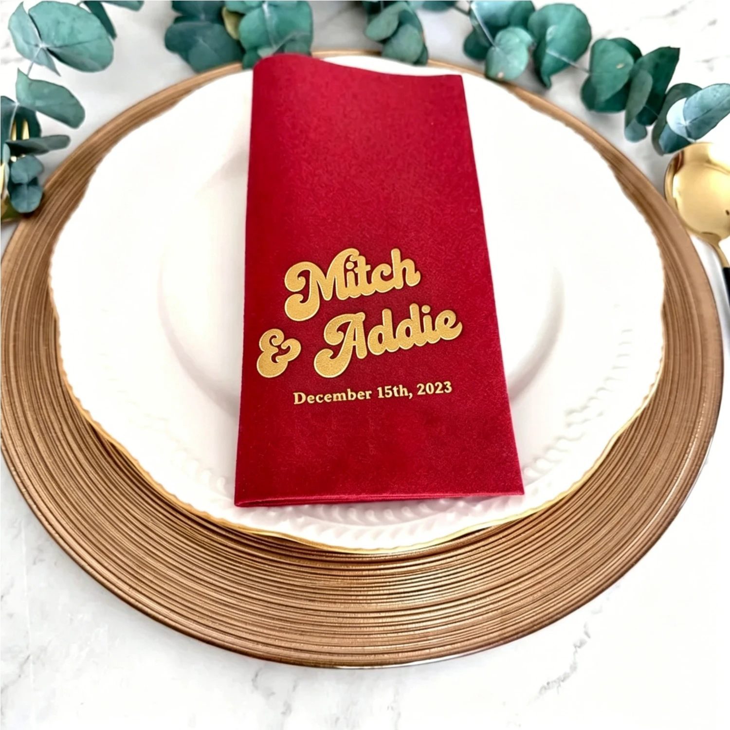 Romantic Wedding Personalized Cocktail Napkins 100Pcs Custom Text Paper Napkin Wedding Table Setting Party Supplies
Romantic Wedding Personalized Cocktail Napkins 100Pcs Custom Text Paper Napkin Wedding Table Setting Party Supplies