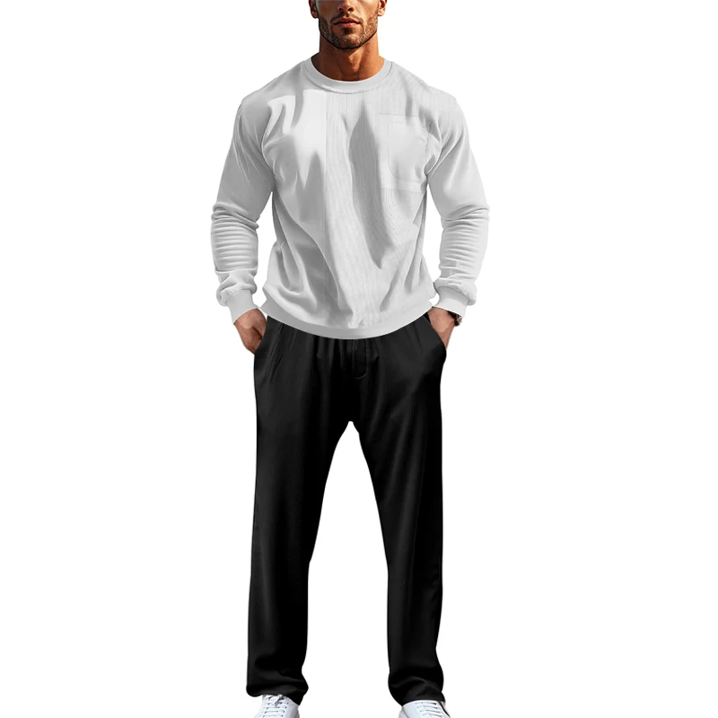 Men's Sports Suit, Outdoor Casual Round Neck Solid Color Fashion Pocket Warm Suit Harajuku Street Autumn Winter Sports Men Suit
Men's Sports Suit, Outdoor Casual Round Neck Solid Color Fashion Pocket Warm Suit Harajuku Street Autumn Winter Sports Men Suit