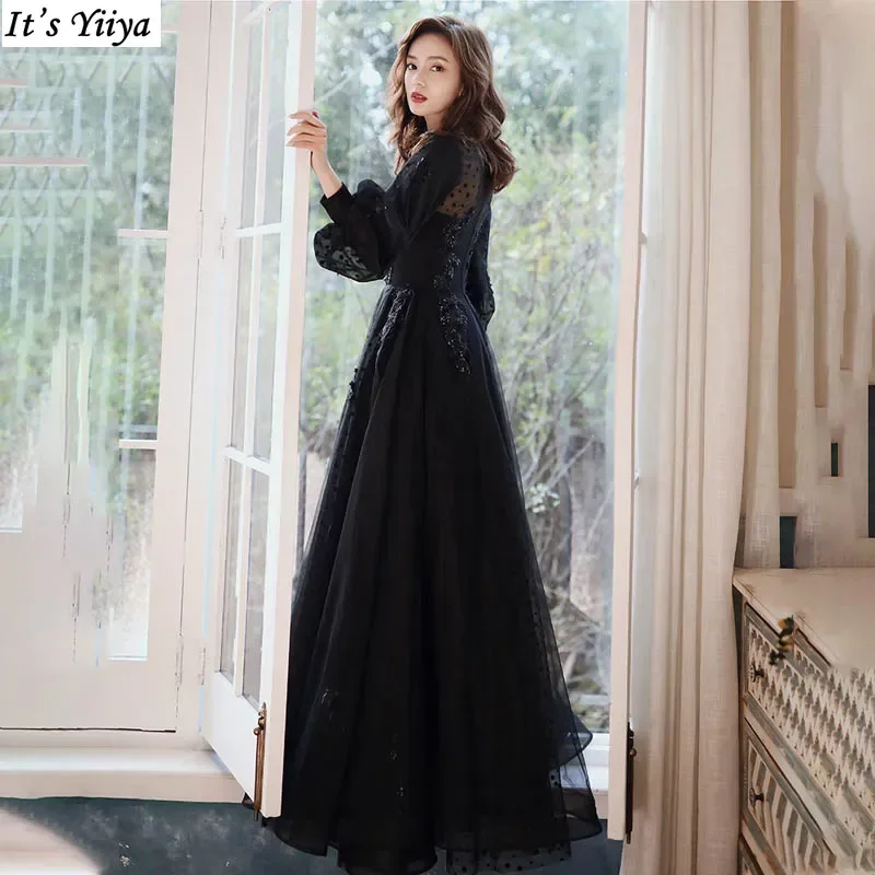 It's Yiiya Customized Evening Dress Black dots Appliques O-Neck Full Sleeve A-Line Floor Length Plus size Lady Formal Party Gown
It's Yiiya Customized Evening Dress Black dots Appliques O-Neck Full Sleeve A-Line Floor Length Plus size Lady Formal Party Gown