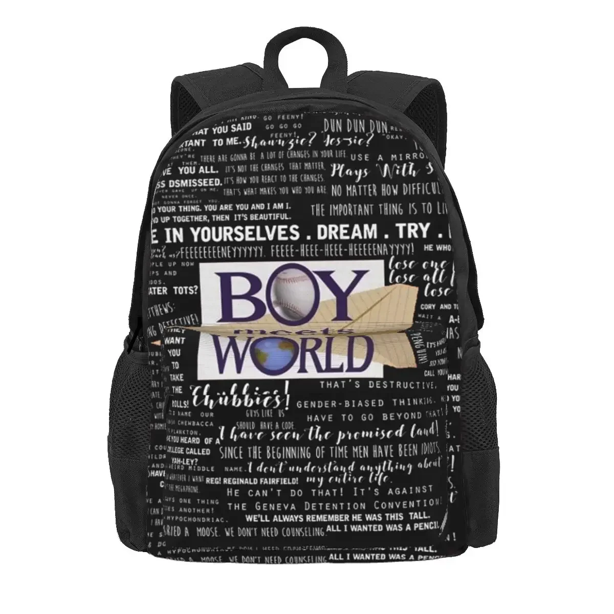 Boy Meets World Memorable Quotes Backpack Daypack Large Capacity Kids BookBag School Bag Shoulder Bags for Men Women
Boy Meets World Memorable Quotes Backpack Daypack Large Capacity Kids BookBag School Bag Shoulder Bags for Men Women