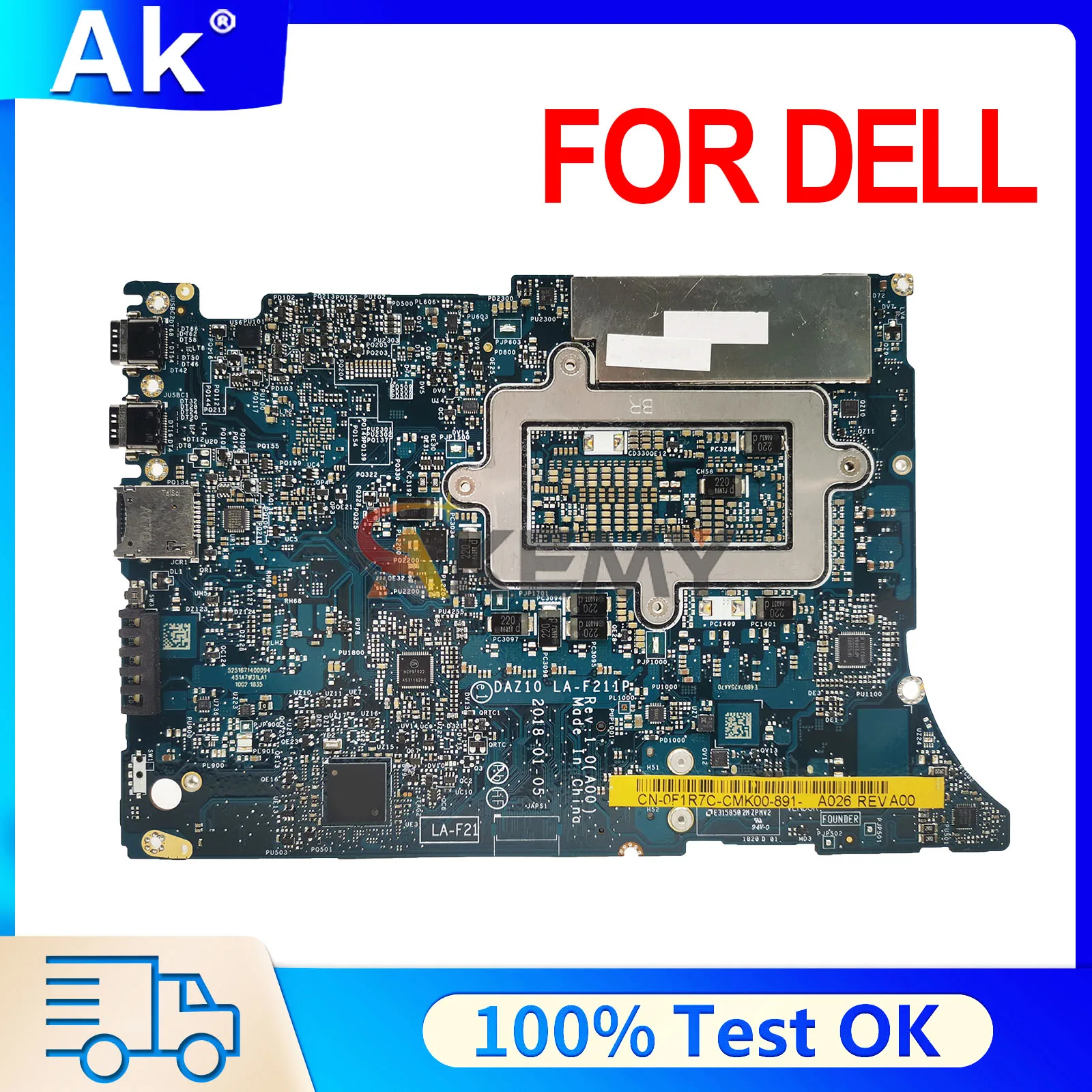 LA-F211P 00D6DD Mainboard For DELL XPS 15 9575 2-in-1 0N338G 08P9MM Laptop Motherboard i5-8305G i7-8705G CPU 8G/16G RAM
LA-F211P 00D6DD Mainboard For DELL XPS 15 9575 2-in-1 0N338G 08P9MM Laptop Motherboard i5-8305G i7-8705G CPU 8G/16G RAM