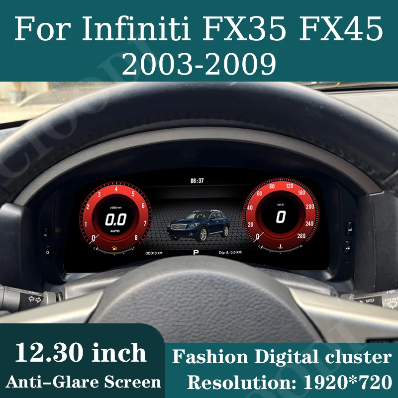 12.3" Lcd Digital Instrument Cluster For Infiniti FX35 FX45 2003-2009 Virtual Cockpit Speedometer Counter Dashboard CarPlay
12.3" Lcd Digital Instrument Cluster For Infiniti FX35 FX45 2003-2009 Virtual Cockpit Speedometer Counter Dashboard CarPlay
