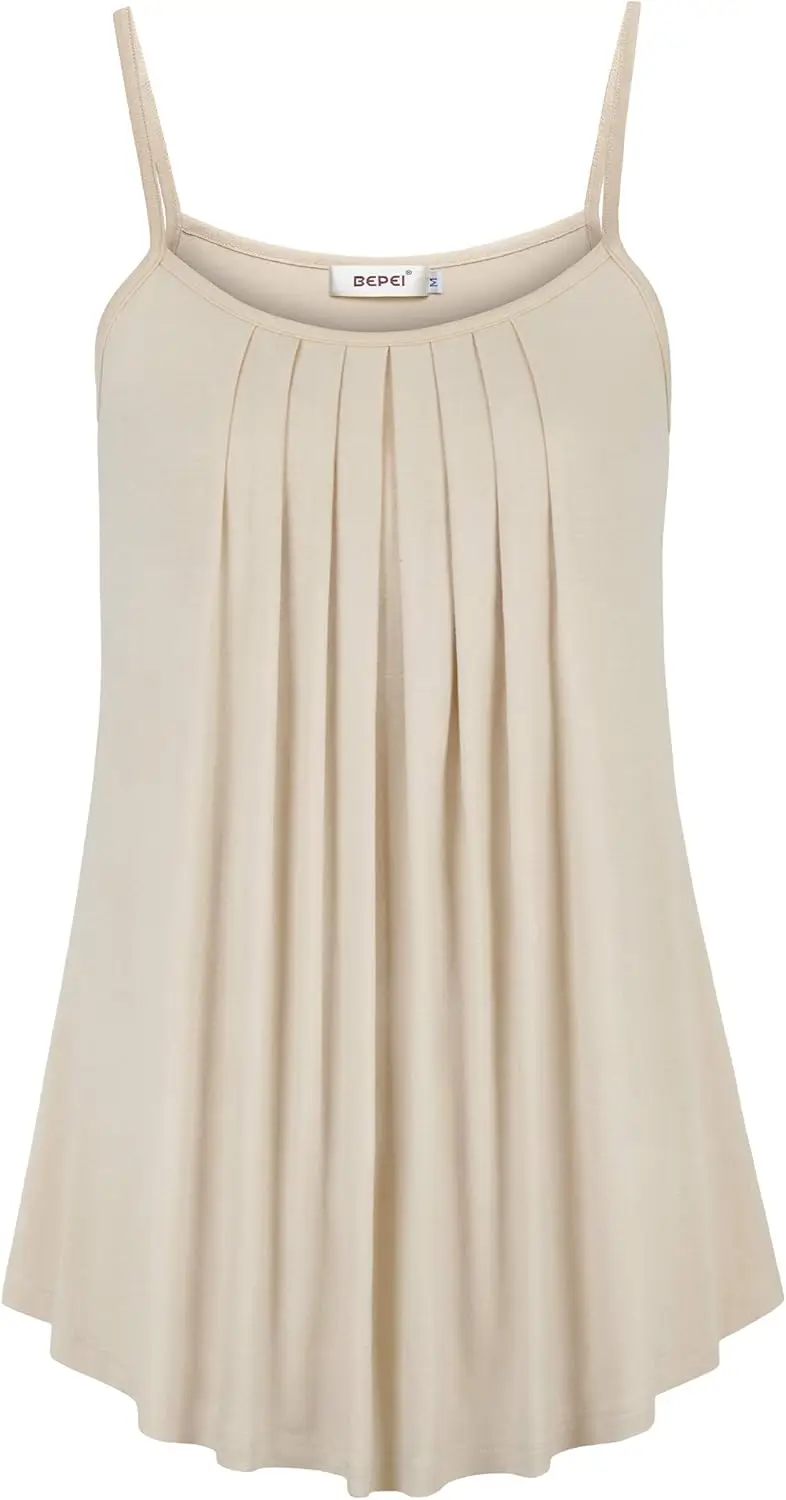 Women's Summer Flowy Sleeveless Cami Tank Top Casual Pleated Design
Women's Summer Flowy Sleeveless Cami Tank Top Casual Pleated Design