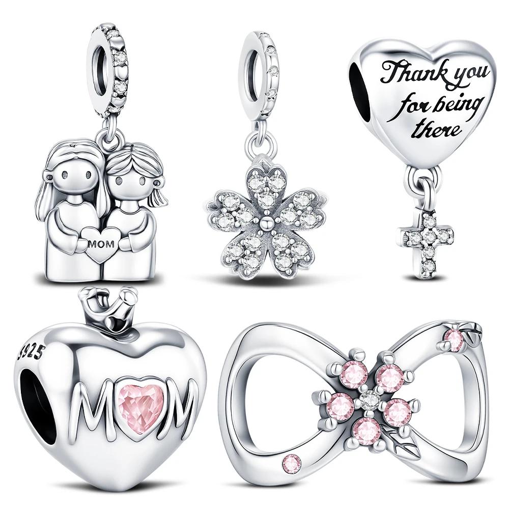 925 Sterling Silver MOM Heart Charm Cherry Blossom Bead Jewelry Making For Bracelet Women Fashion Jewelry DIY Mother's Day Gift
925 Sterling Silver MOM Heart Charm Cherry Blossom Bead Jewelry Making For Bracelet Women Fashion Jewelry DIY Mother's Day Gift